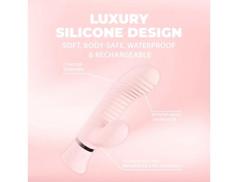 Wibrator króliczek Loveline Mystique żebrowany różowy 15,9 cm - 5