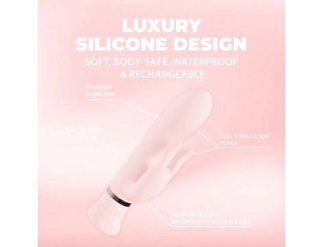 Wibrator króliczek Loveline Tendre silikonowy różowy 15,9 cm - 3
