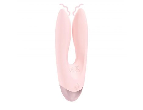 Wibrator podwójny Amour Loveline silikonowy różowy 11 cm - 4