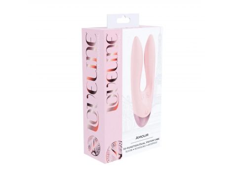 Wibrator podwójny Amour Loveline silikonowy różowy 11 cm
