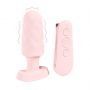 Plug analny wibrujący z pilotem Loveline Velvet różowy 9,8 cm - 2