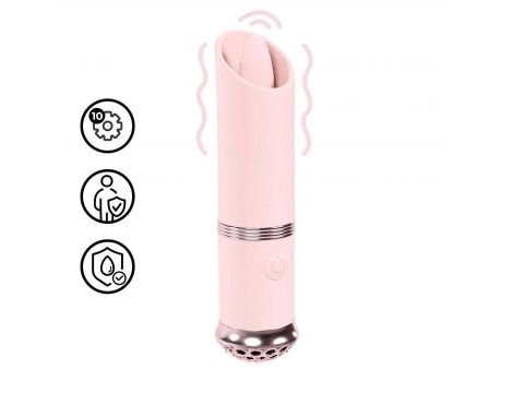 Mini wibrator szminkowy Loveline Luxe silikonowy różowy 10 cm - 3