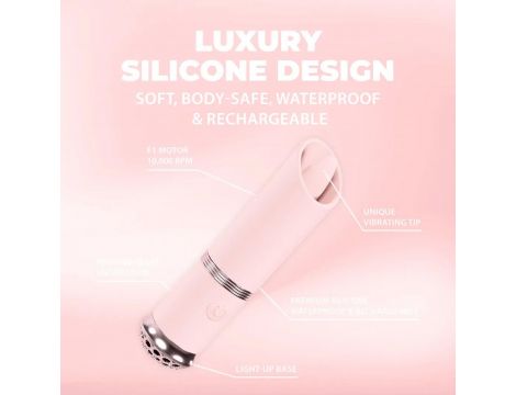Mini wibrator szminkowy Loveline Luxe silikonowy różowy 10 cm - 2