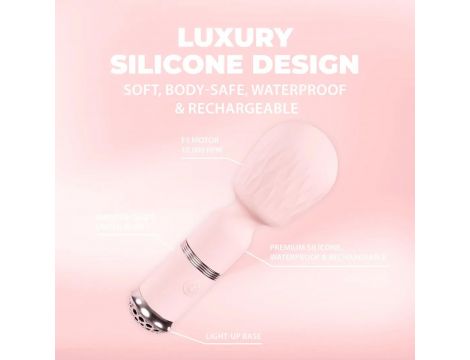 Mini masażer silikonowy Loveline Velour różowy 12 cm - 5