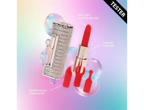 Angel - Lipstick Vibrator with 4 Attachments - Pink - Tester - 4