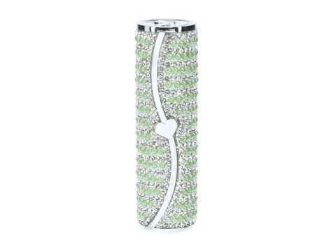 Mini wibrator pomadka Loveline zielony z 4 końcówkami USB