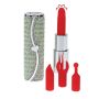 Mini wibrator pomadka Loveline zielony z 4 końcówkami USB - 4