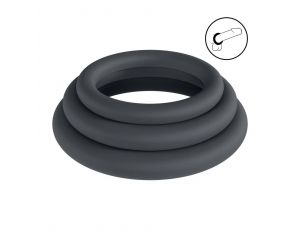 Zestaw 3 silikonowych pierścieni erekcyjnych Levelz L XL XXL czarny