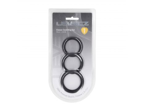 Zestaw 3 silikonowych pierścieni erekcyjnych Levelz L XL XXL czarny - 2