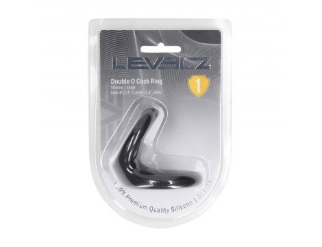 Double O Silicone Cockring - L - Black - 5