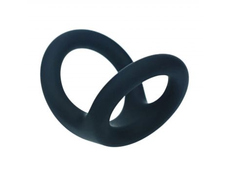 Double O Silicone Cockring - L - Black - 2