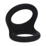 Double O Silicone Cockring - L - Black - 4