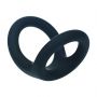 Double O Silicone Cockring - L - Black - 3