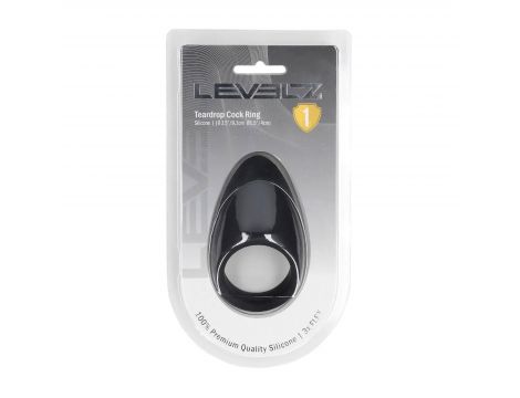 Pierścień erekcyjny łezka silikonowy Levelz czarny 9 cm - 3