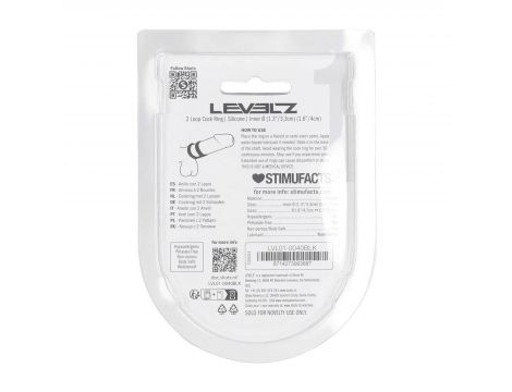 Pierścień erekcyjny dwupętlowy silikonowy Levelz czarny 4cm - 2