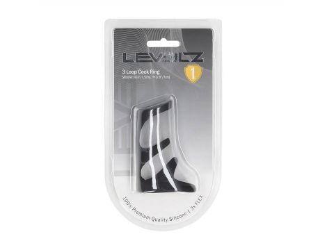 Potrójny pierścień erekcyjny Levelz silikonowy czarny - 6