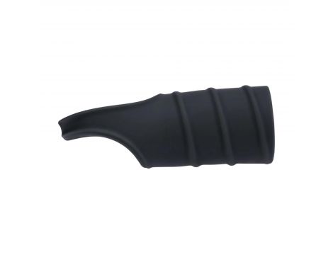 Silicone Cockring and Ribbed Sleeve - Black - 3