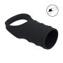 Silicone Cockring and Ribbed Sleeve - Black - 3