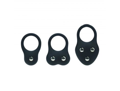 Zestaw obciążonych pierścieni erekcyjnych Levelz silikonowy S/M/L czarny - 2