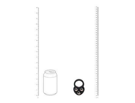 Liquid Silicone Triple Weighted Ball Cockring - Black - 3