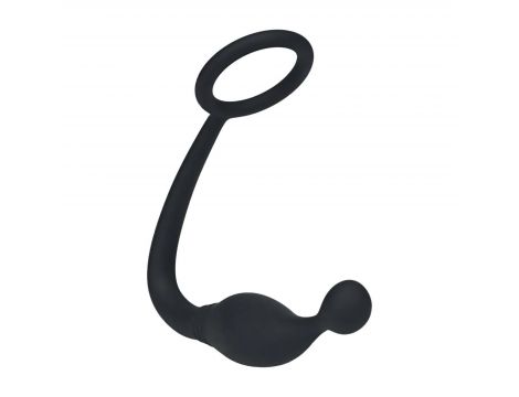 Pierścień erekcyjny silikonowy z stymulatorem prostaty Levelz S czarny 11cm - 5