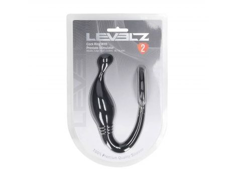 Pierścień erekcyjny silikonowy z stymulatorem prostaty Levelz L czarny - 4