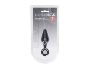 Korek analny silikonowy z pętlą Levelz S czarny 10cm