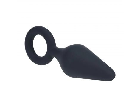Korek analny silikonowy z pętlą Levelz S czarny 10cm - 5