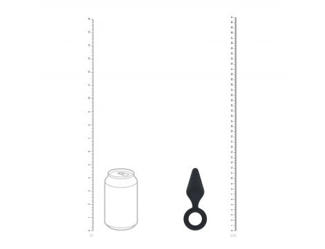 Korek analny silikonowy z pętlą Levelz S czarny 10cm - 4