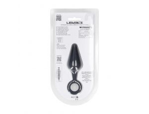 Silikonowy korek analny z pętlą Levelz M czarny 12 cm