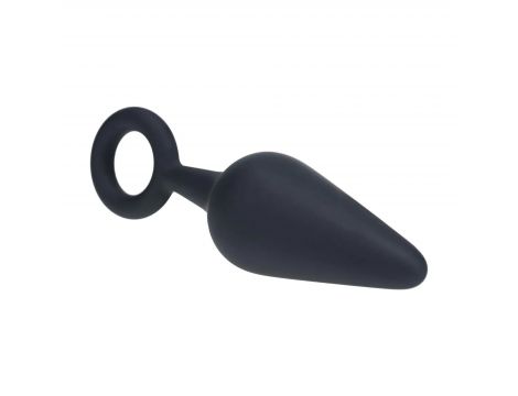 Silikonowy korek analny z pętlą Levelz M czarny 12 cm - 2