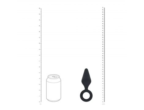 Silikonowy korek analny z pętlą Levelz M czarny 12 cm - 5