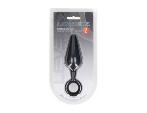 Korek analny silikonowy z pętlą Levelz L czarny 14 cm