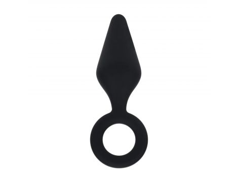 Korek analny silikonowy z pętlą Levelz L czarny 14 cm - 4