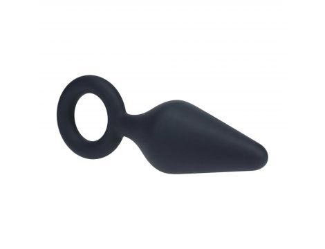 Korek analny silikonowy z pętlą Levelz L czarny 14 cm - 3