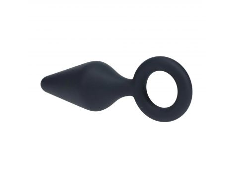 Korek analny silikonowy z pętlą Levelz L czarny 14 cm - 7