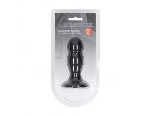 Podwójny korek analny z grzechotką silikonowy Levelz czarny M 11 cm