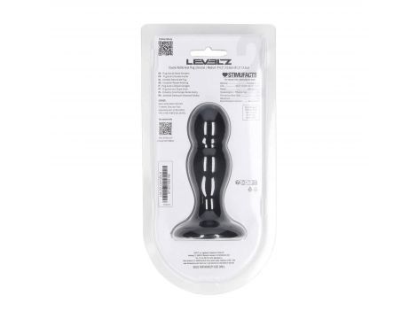 Podwójny korek analny z grzechotką silikonowy Levelz czarny M 11 cm - 4