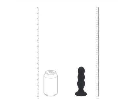 Korek analny potrójny z grzechotką Levelz silikonowy L czarny 13,5cm - 4