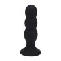 Korek analny potrójny z grzechotką Levelz silikonowy L czarny 13,5cm - 2