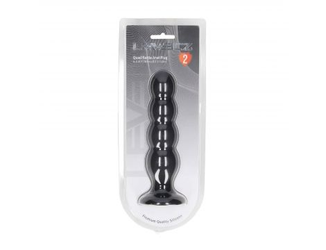 Korek analny silikonowy poczwórny z grzechotką Levelz XL czarny 16,5cm