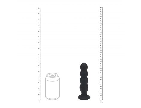 Korek analny silikonowy poczwórny z grzechotką Levelz XL czarny 16,5cm - 4