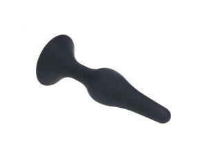 Smukły silikonowy korek analny Levelz M czarny 11,5 cm