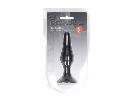 Smukły silikonowy korek analny Levelz M czarny 11,5 cm - 3
