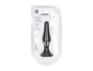 Smukły silikonowy korek analny Levelz L czarny 12,5 cm