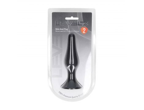 Smukły silikonowy korek analny Levelz L czarny 12,5 cm - 3