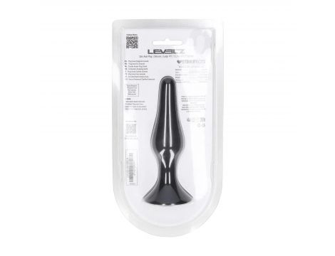 Smukły silikonowy korek analny Levelz L czarny 12,5 cm
