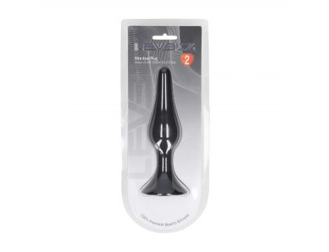 Smukły silikonowy korek analny Levelz XL czarny 15,5 cm - 4