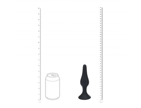 Smukły silikonowy korek analny Levelz XL czarny 15,5 cm - 6
