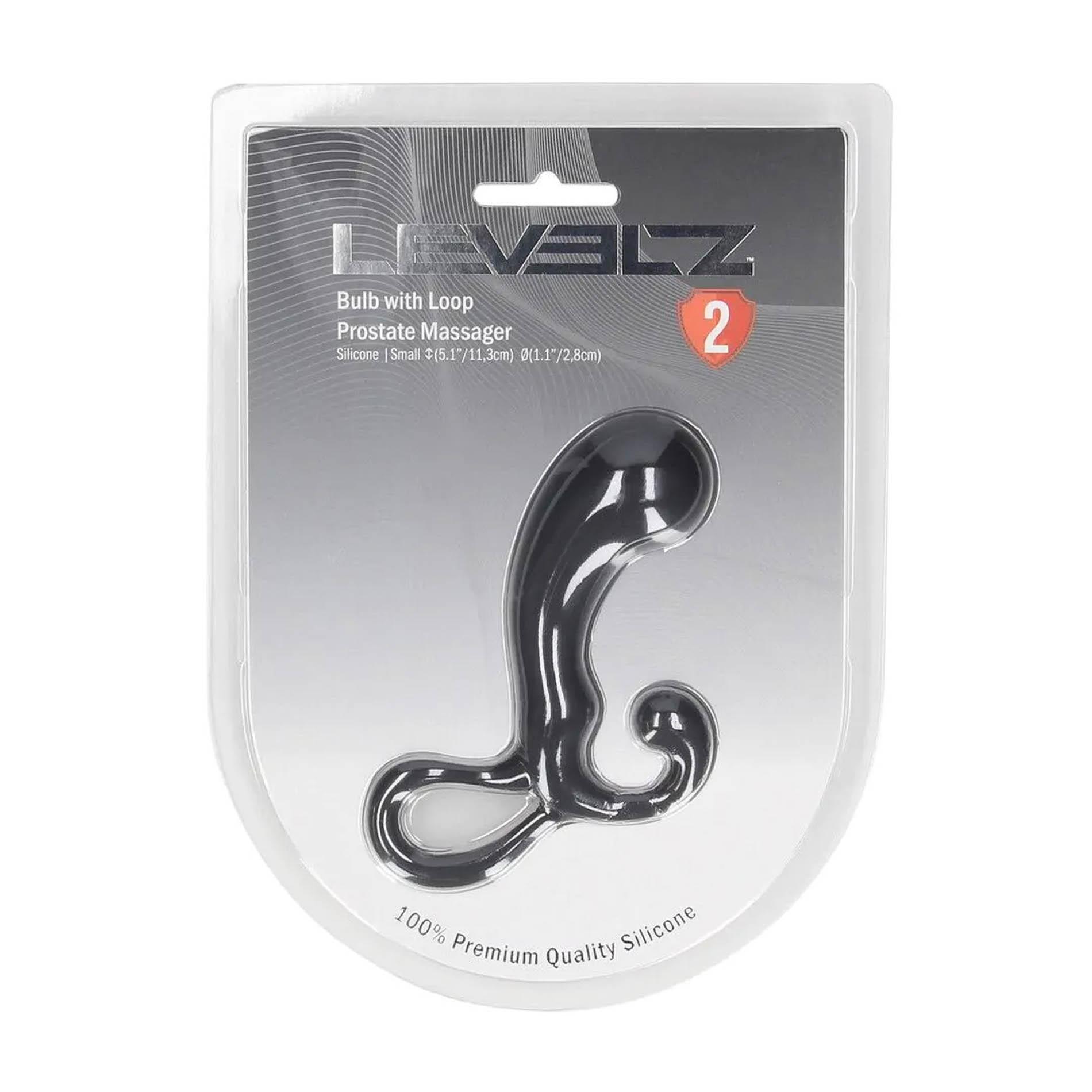 Bulb with Loop Silicone Prostate Massager - S - Black